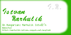 istvan marhulik business card